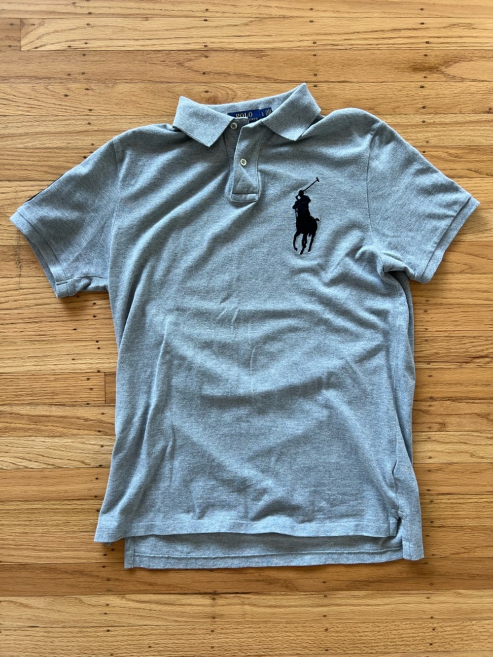 Vintage Y2k Polo Ralph Lauren Big Pony Number 3 Size L Gray